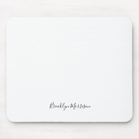 Stylisches schwarzes benutzerdefiniertes Skriptnam Mousepad (Vorne)