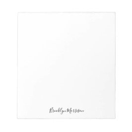 Stylisches schwarzes benutzerdefiniertes Skriptnam Notizblock