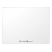 Stylisches schwarzes benutzerdefiniertes Skriptnam Notizblock (Vorderseite)