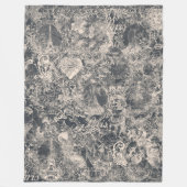 Stylisches schwarzes Pariser Toile-Design Fleecedecke (Vorderseite)