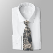 Stylisches schwarzes Pariser Toile-Design Krawatte (Gebunden)