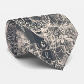 Stylisches schwarzes Pariser Toile-Design Krawatte (Gerollt)