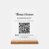 Stylisches Signature Script QR Code Business Acrylschild (Vorderseite)