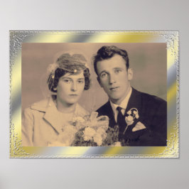 Stylisches silberfarbenes Foto Poster