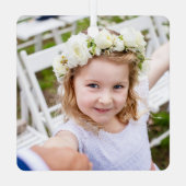 Stylisches Simple Christmas Minimal Fun Foto Ornament Aus Metall (Rückseite)