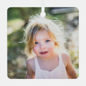 Stylisches Simple Christmas Minimal Fun Foto Ornament Aus Metall (Vorderseite)