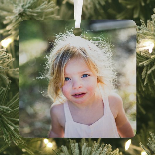 Stylisches Simple Christmas Minimal Fun Foto Ornament Aus Metall