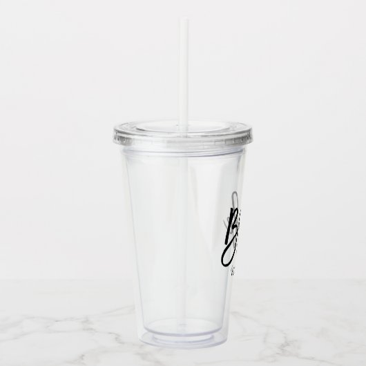 Stylisches Skript "Bride" Benutzerdefiniertes Brau Acryltrinkbecher (Rechts)