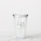 Stylisches Skript "Bride" Benutzerdefiniertes Brau Acryltrinkbecher (Rückseite)