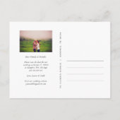 Stylisches Skript-Foto-Overlay Save the Date Ankündigungspostkarte (Rückseite)