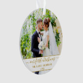 Stylisches Skript Unser erstes Weihnachtsgold und Ornament (Vorderseite)