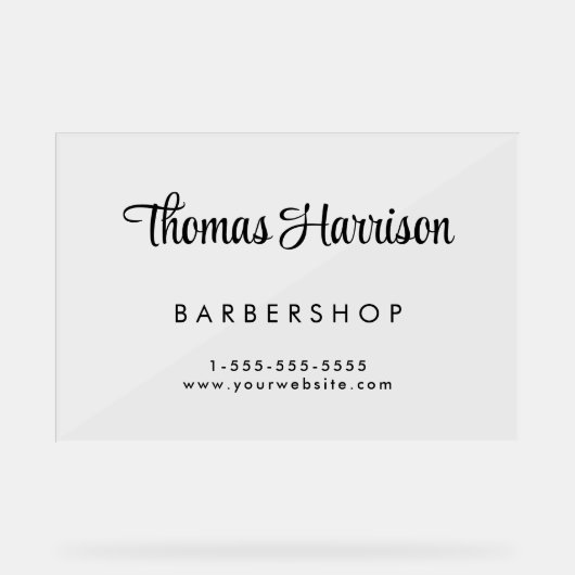 Stylisches Skriptgeschäft Acrylschild (Vorderseite)