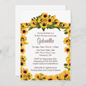 Stylisches Sonnenblumen-Rahmen-Brautparty laden Si Einladung (Vorne/Hinten)