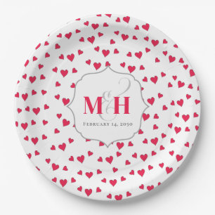 Stylisches süßes Monogramm Whimsical einfaches Her Pappteller