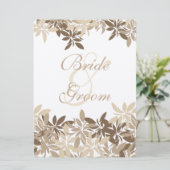 Stylisches Tan- und Braunfloralzeichen-Blätter Einladung (Stehend Vorderseite)