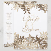 Stylisches Tan- und Braunfloralzeichen-Blätter Einladung (Vorne/Hinten)