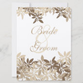 Stylisches Tan- und Braunfloralzeichen-Blätter Einladung (Vorderseite)