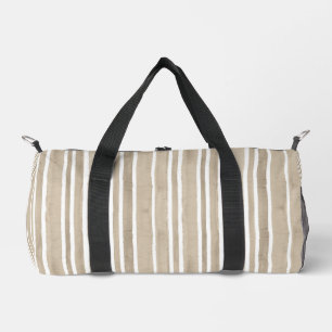 Stylisches Taupe handgemaltes gestreiftes Yoga-Übu Duffle Bag