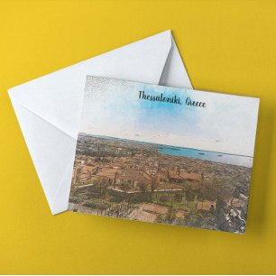 Stylisches Vintage Thessaloniki Griechenland Europ Postkarte