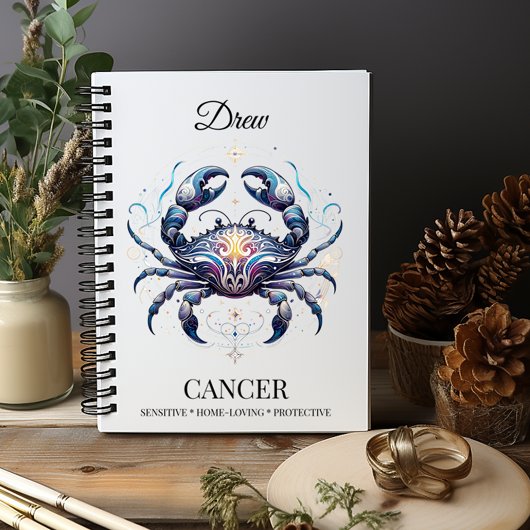 Stylisches Watercolor Cancer Custom Journal Notizblock