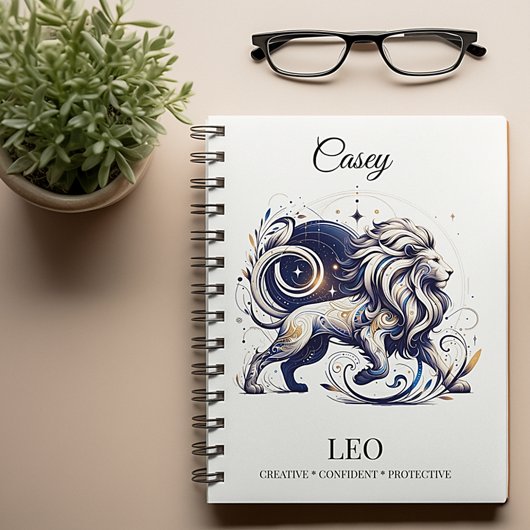 Stylisches Watercolor Leo Custom Journal Notizblock