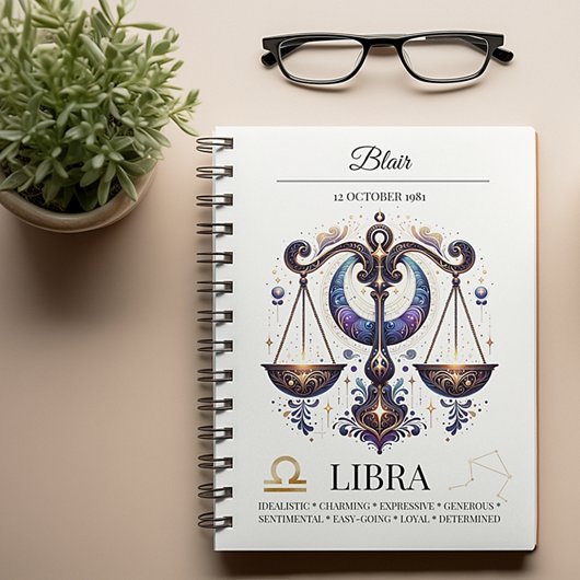 Stylisches Watercolor Libra Custom Journal Notizblock