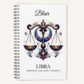 Stylisches Watercolor Libra Custom Journal Notizblock (Vorderseite)