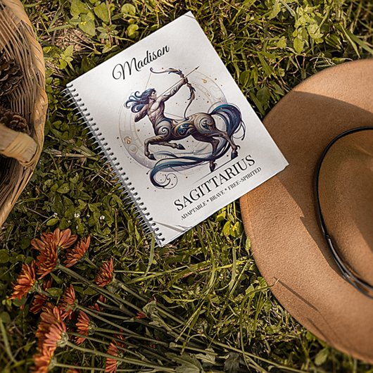 Stylisches Watercolor Sagittarius Custom Journal Notizblock
