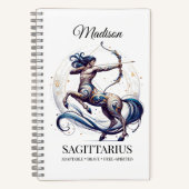 Stylisches Watercolor Sagittarius Custom Journal Notizblock (Vorderseite)