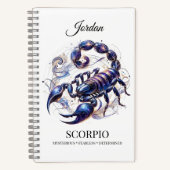 Stylisches Watercolor Scorpio Custom Journal Notizblock (Vorderseite)