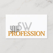 Stylisches White Orange Simple Monogram und Foto Visitenkarte (Vorderseite)