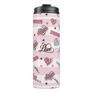 Stylisches XOXO Valentinstag-Musterdesign Thermosbecher