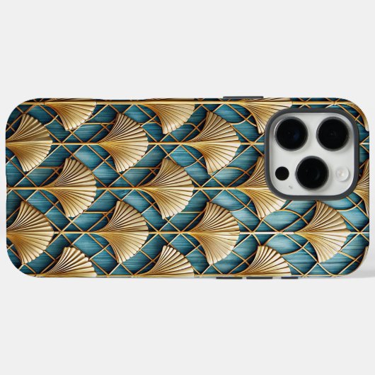 Stylised 3D Art Deco Fan Design Case-Mate iPhone Hülle (Rückseite (Horizontal))