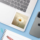 stylised blooming daisy paintings aufkleber (Laptop mit iPhone)