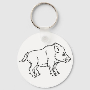 Stylised boar illustration schlüsselanhänger