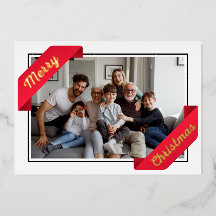 stylish 1 Foto rotes Banner fröhliche Weihnachtsfo