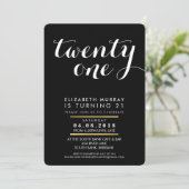 STYLISH 21. Geburtstagsfeier Party INVITE Einladung (Stehend Vorderseite)