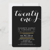 STYLISH 21. Geburtstagsfeier Party INVITE Einladung (Vorderseite)