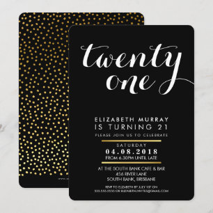 STYLISH 21. Geburtstagsfeier Party INVITE Einladung