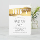 STYLISH 30. Geburtstag INVITE Imitats Goldschub Einladung (Stehend Vorderseite)