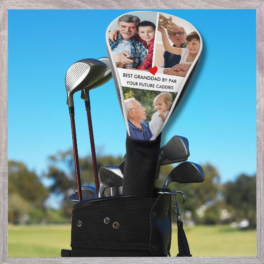 Stylish 3 Photo Best Grandad By Par Golf Headcover