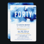 STYLISH 40. Geburtstag Party INVITE Aquarellblau Einladung<br><div class="desc">Ein trendiges Einladungs-Design für Ihren BIRTHDAY für jedes Alter - kontaktieren Sie mich, um den Glitzer-Typ für Sie zu ändern! TIPP: 1. Um Grafiken und Schriftart zu ändern/zu verschieben und mehr Text hinzuzufügen, klicken Sie auf den Button "Anpassen". - - - - - - - - - - - -...</div>