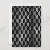 Stylish 40th Birthday Faux Silver Foil Black Einladung (Rückseite)