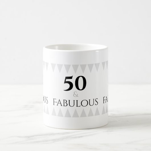 Stylish 50 & Fabulous Silver Black Typografy Kaffeetasse (Mittel)