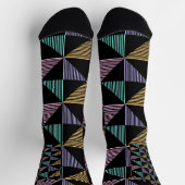 Stylish Abstract Geometric Print – Modern Trendy Socken (Oben)