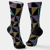 Stylish Abstract Geometric Print – Modern Trendy Socken (Gewinkelt)