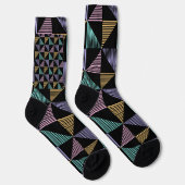 Stylish Abstract Geometric Print – Modern Trendy Socken (Rechts)