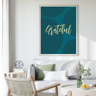 Stylish Abstract Grateful Gratitude Motivational Fotodruck
