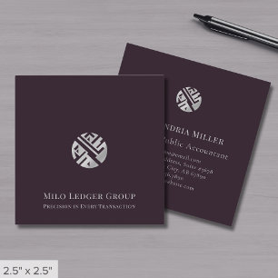 Stylish Accounting Tax Consulting Custom Logo Quadratische Visitenkarte