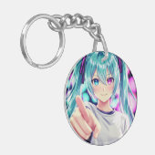 "Stylish Acrylic Circle Keychain Durable " Schlüsselanhänger (Vorderseite links)